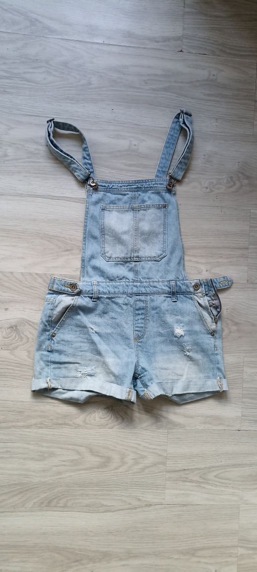 Bershka ogrodniczki jeansowe jasnoniebieskie rozmiar EU 36/S