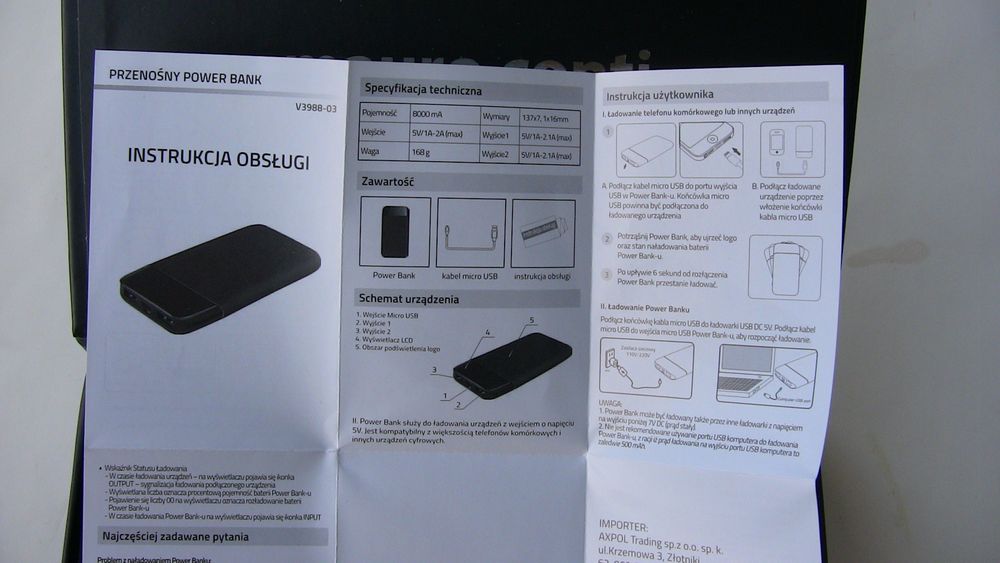 Внешний аккумулятор (Power Bank) на 8000mAh