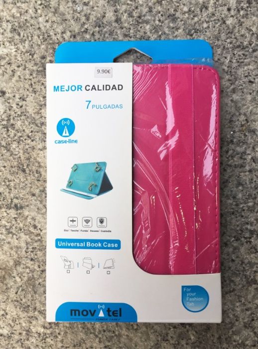 Capa Universal para Tablet de 7" (7 Polegadas) - Rosa / Azul - NOVOS