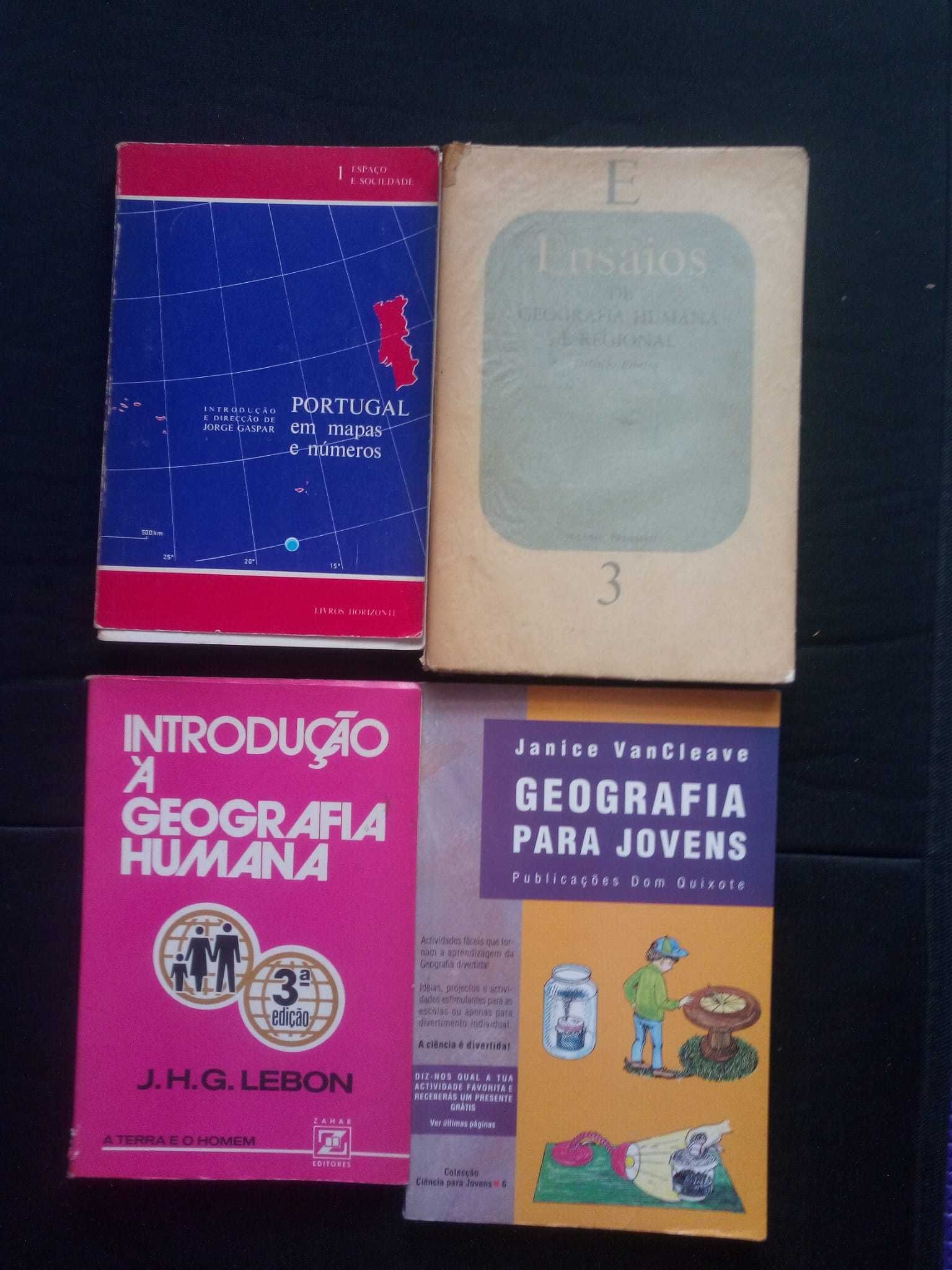 Conjunto livros Geografia humana portugal
