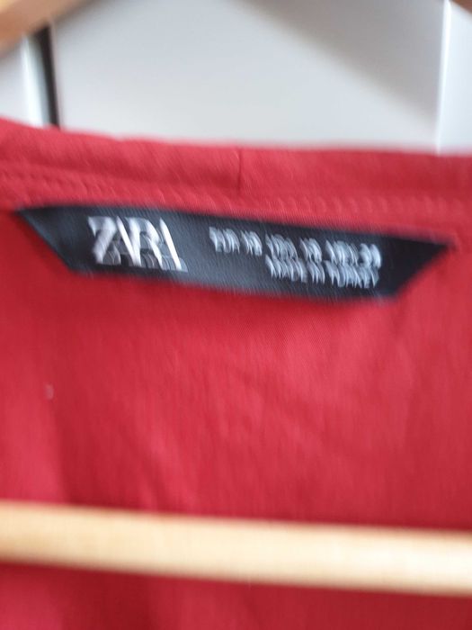 Burgundowa czerwona bluzka koszula lyocell wiązana z przodu Zara 34 36