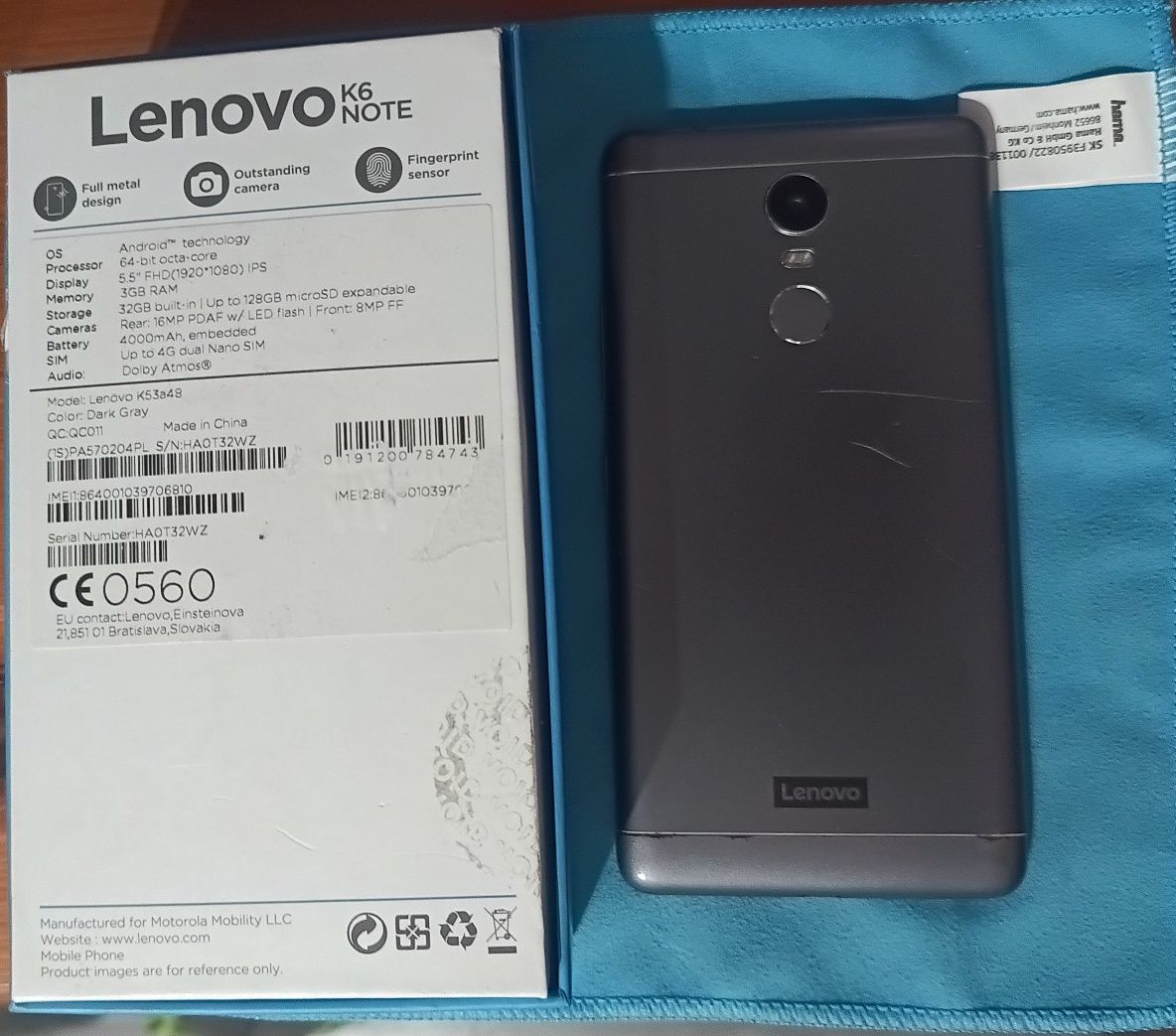 Lenovo k6 note..