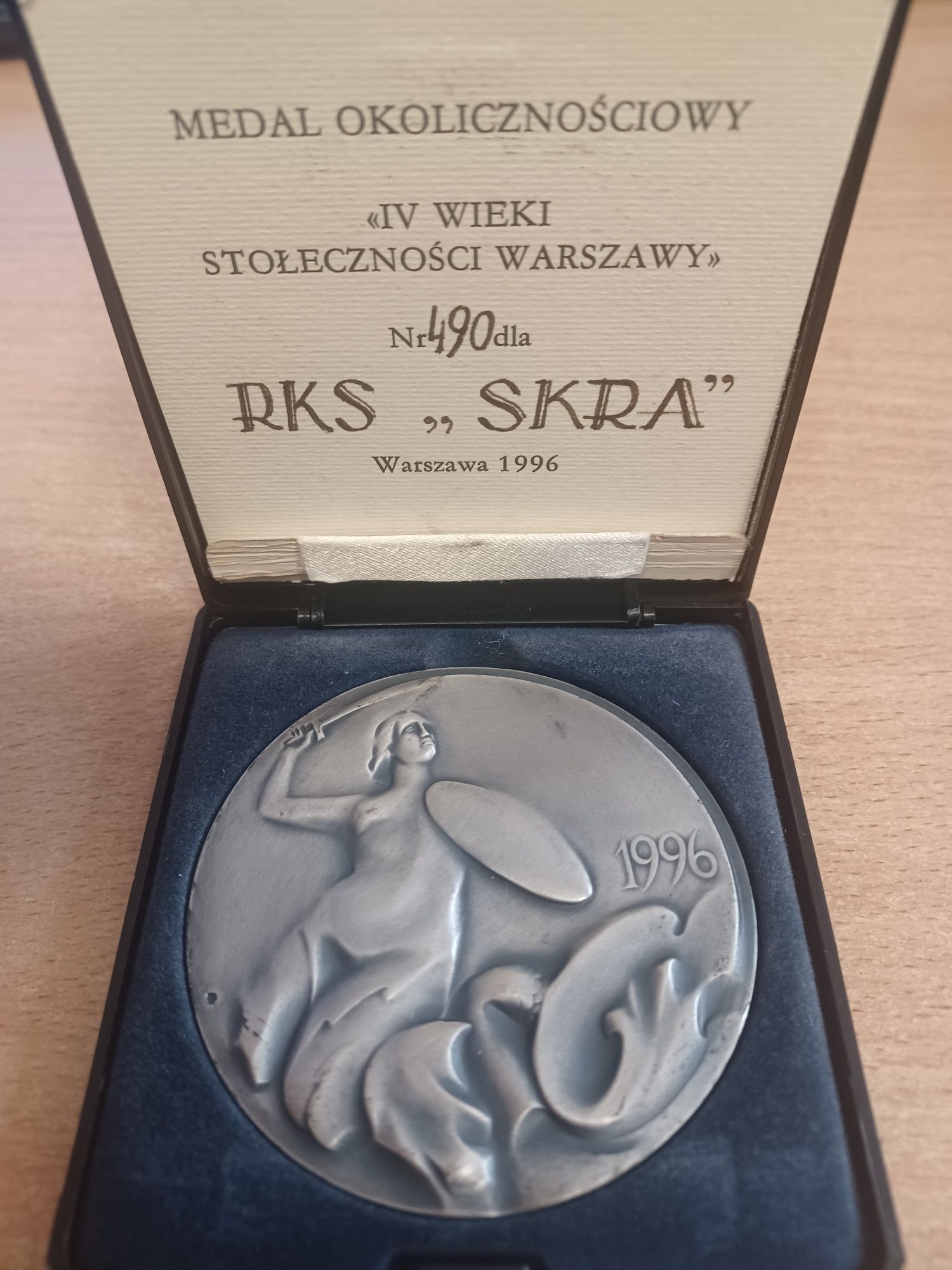 Medal IV wieki stołeczności Warszawy 1996 nr 490