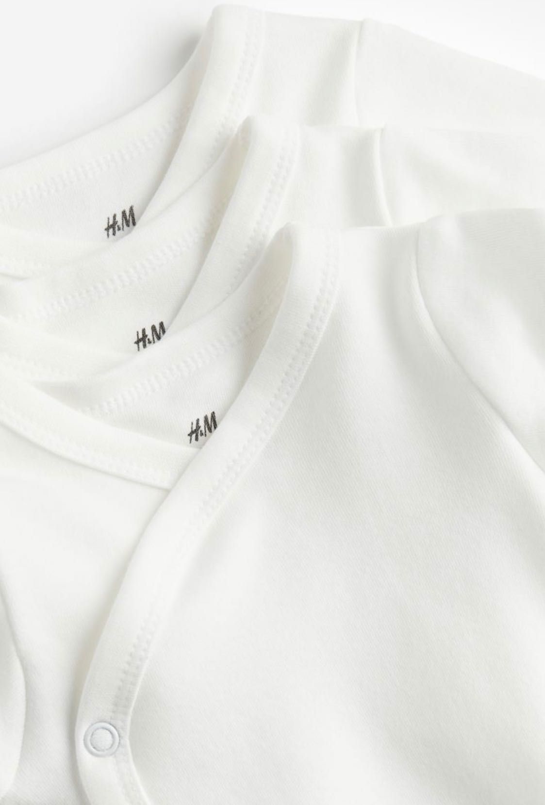 H&M białe kopertowe body niemowlęce r. 56