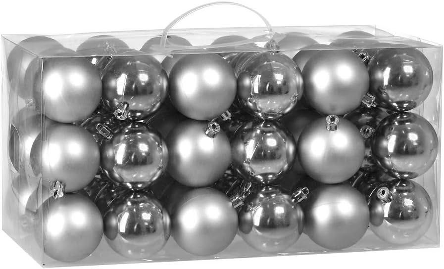 Zestaw bombek gładka bombka 6 cm 54 szt. srebrne