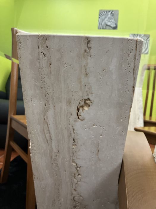 Mesa de Pedra | Vidro como NOVA + 6 Cadeiras