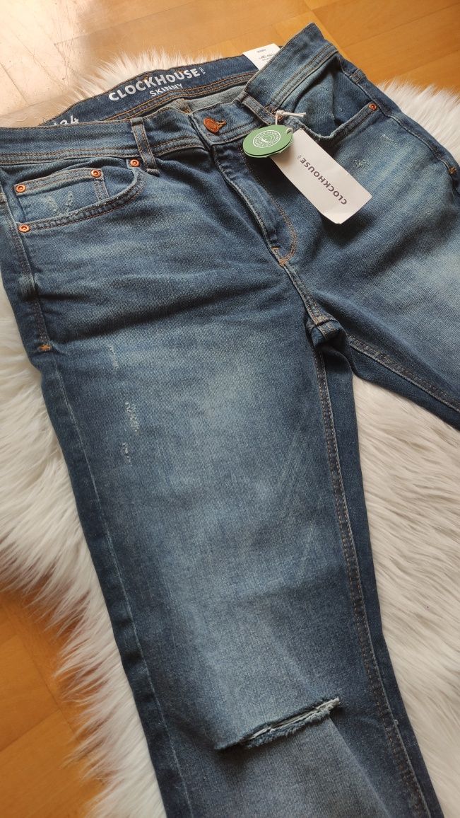 Spodnie jeans męskie skinny C&A 33/34 obcisłe nogawki, z metką