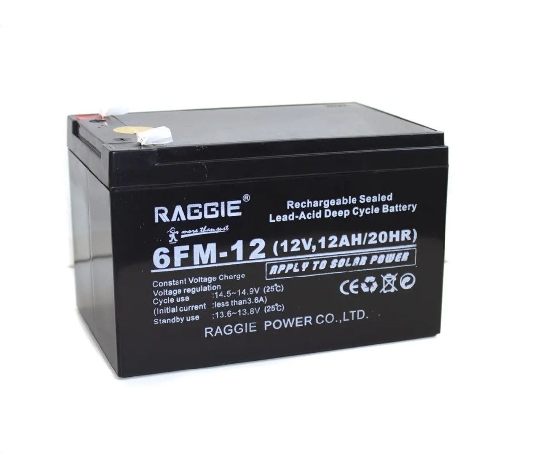 Акумуляторна батарея 12В 12Ач RAGGIE 6FM-12 12V 12AH 20HR аккумулятор