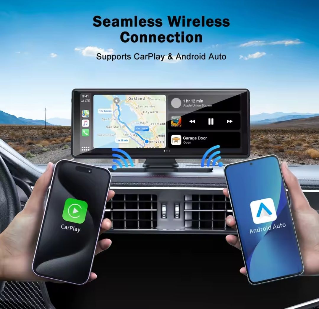 Портативний єкран видеорегистратор 2K Carplay Android Auto магнитола