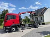 MAN Tgm 12.220 HDS Fassi 75 Rama pod zabudowę Kiper Skrzynia Laweta  ZArejestrowany w PL Sprawny w 100%