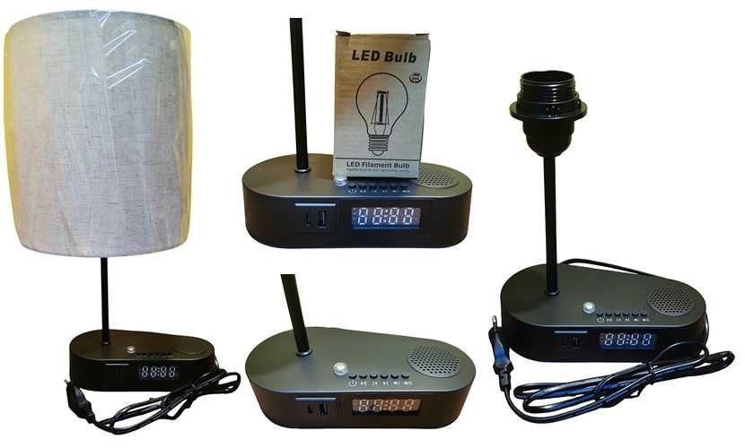 Lampka na stolik 3 tryby świecenia ładowanie bluetooth muzyka zegar