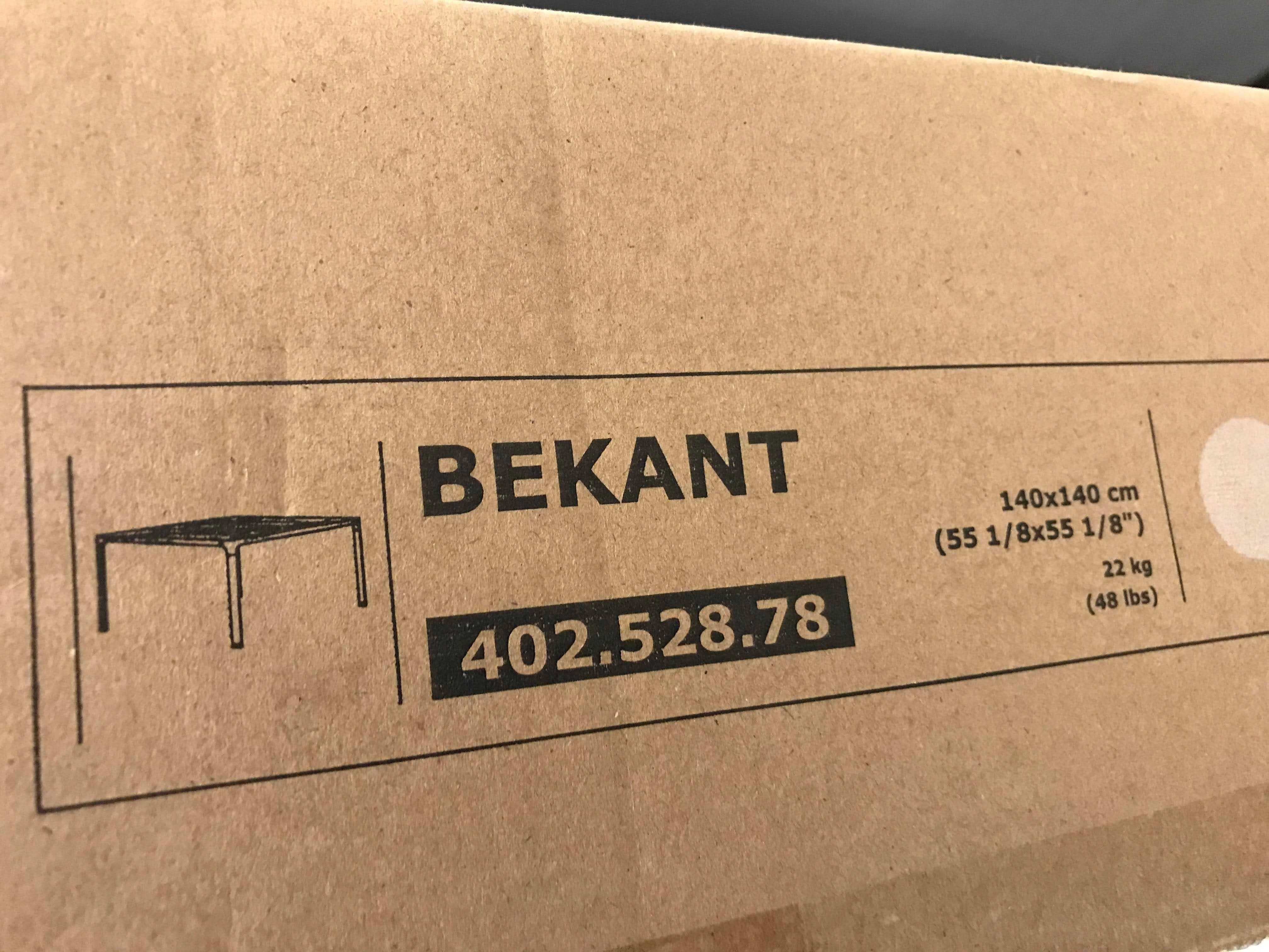 IKEA BEKANT nowy stół bez blatu 140 * 140 * 73 cm, BIAŁY 402.528.78