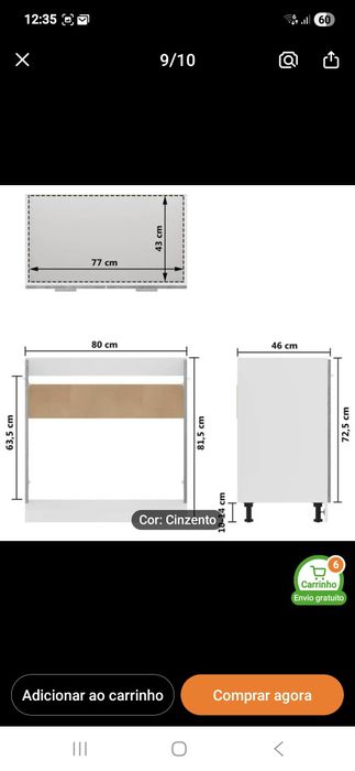 Movel de lava loiça (sem lava loiça).