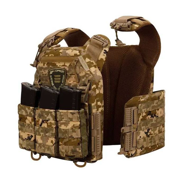 Плитоноска Warmor gen.3 Pro Піксель ММ14 + 3 підсумки для магазинів AK