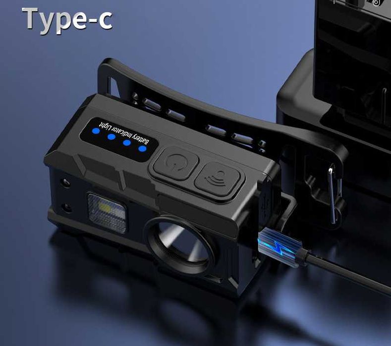 Тактический налобный фонарь nu25 красным и белым светом Type-c зарядка