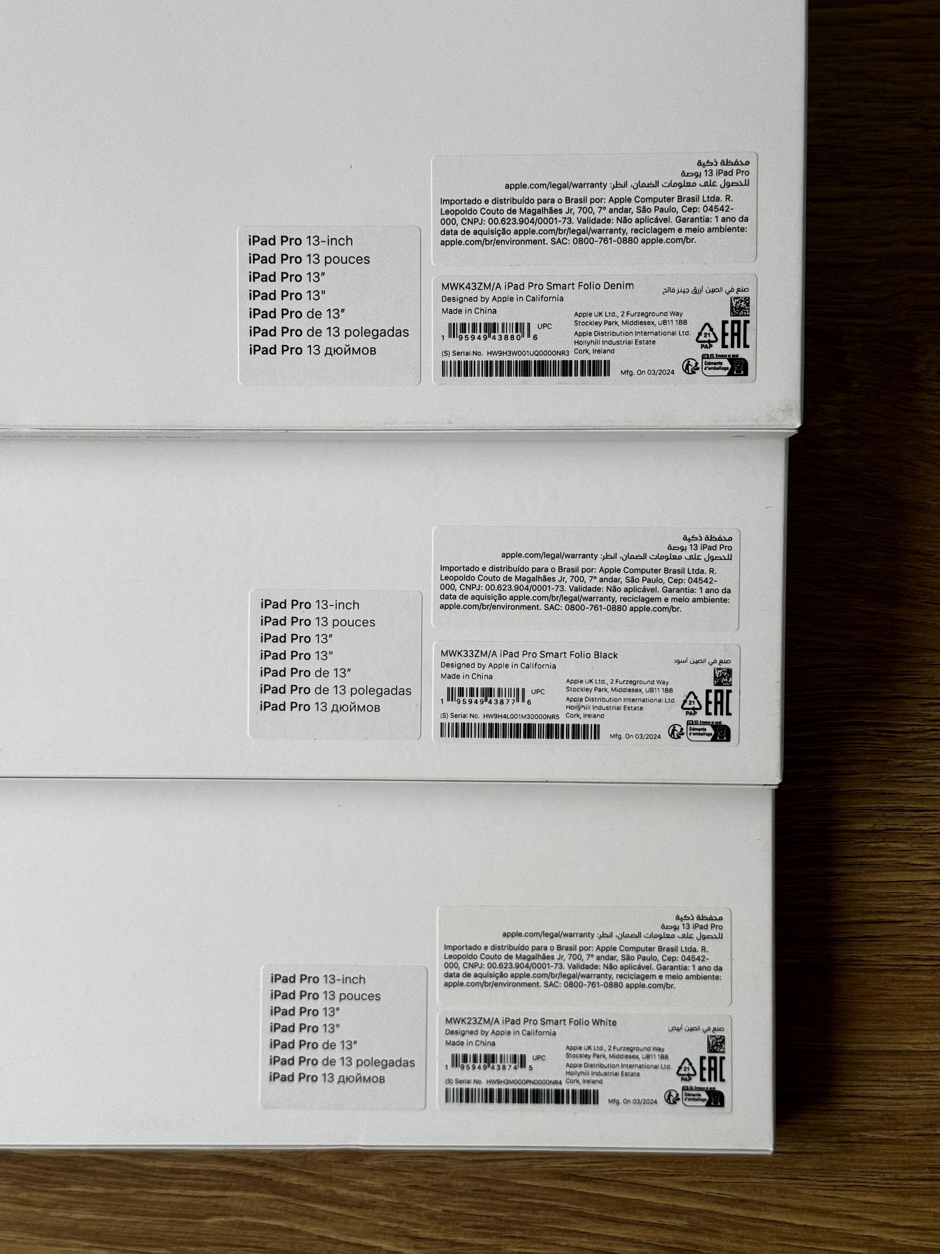 Чохол обкладинка Apple Smart Folio iPad Pro 13" (M4) Black Denim White