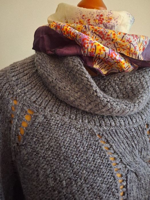 Sukienka tunika sweterkowa mocno uciagliwa F&F spokojny fiolet r uniw