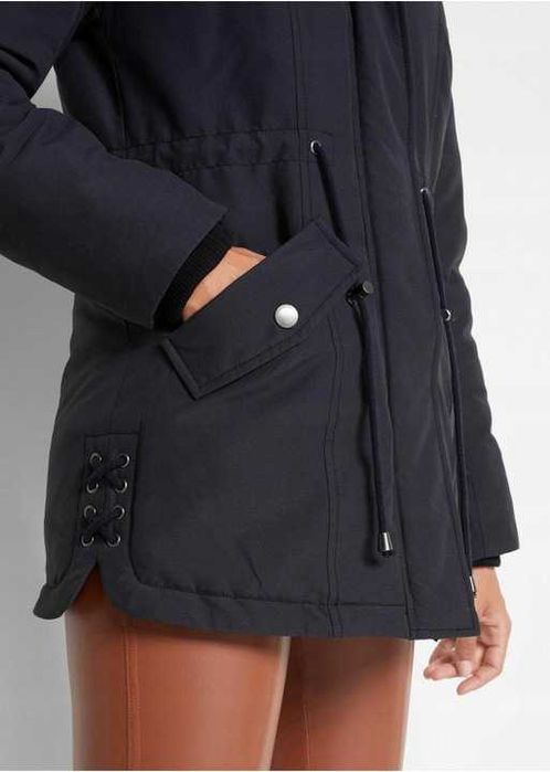 ocieplana kurtka z odpinanym kapturem z odp. futerkiem 54