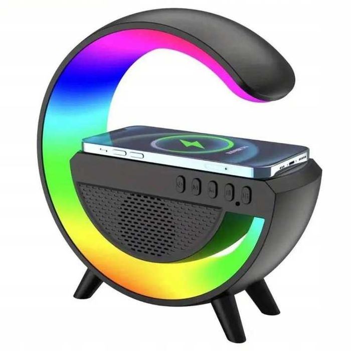 Lampka LED RGB SM-2301 Wiele Kolorów Ładowarka Indukcyjna 5W Głośnik