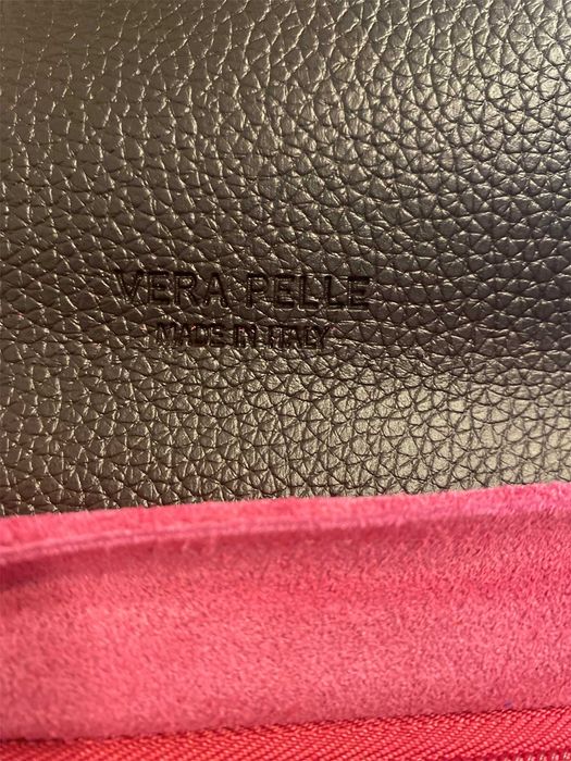 Kopertówka skórzana zamszowa Vera Pelle fuksja