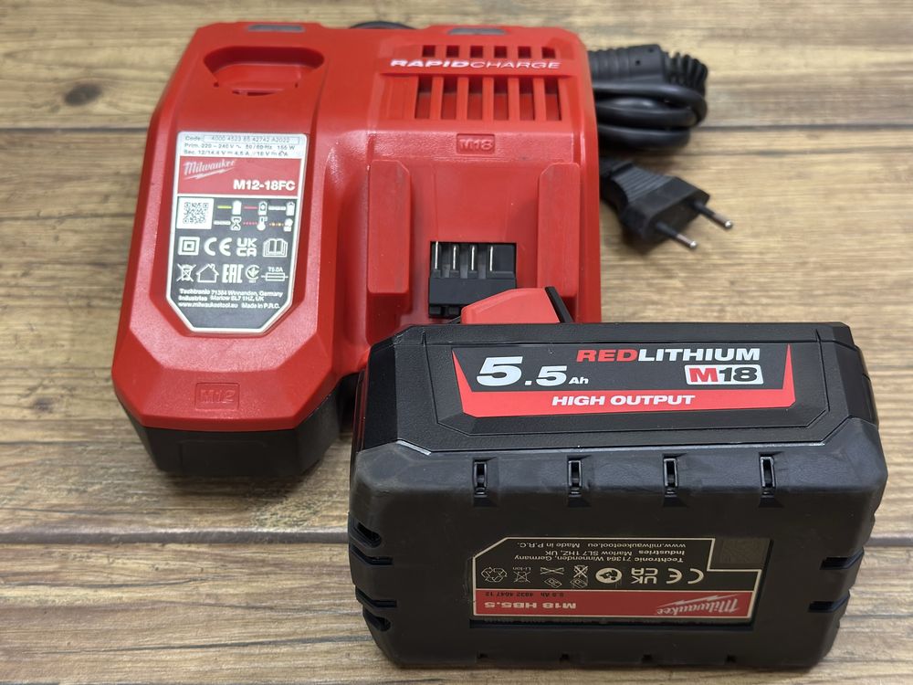Akumulator Milwaukee M18 5,5AH 2022r. | szybka ładowarka M12-18FC