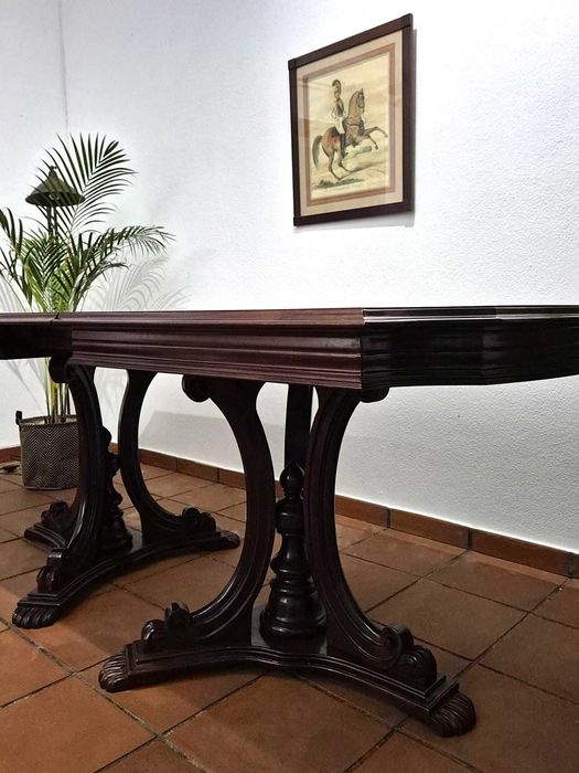 Mesa / Extensível / Clássica / Pé de Galo / Madeira Maciça / Vintage