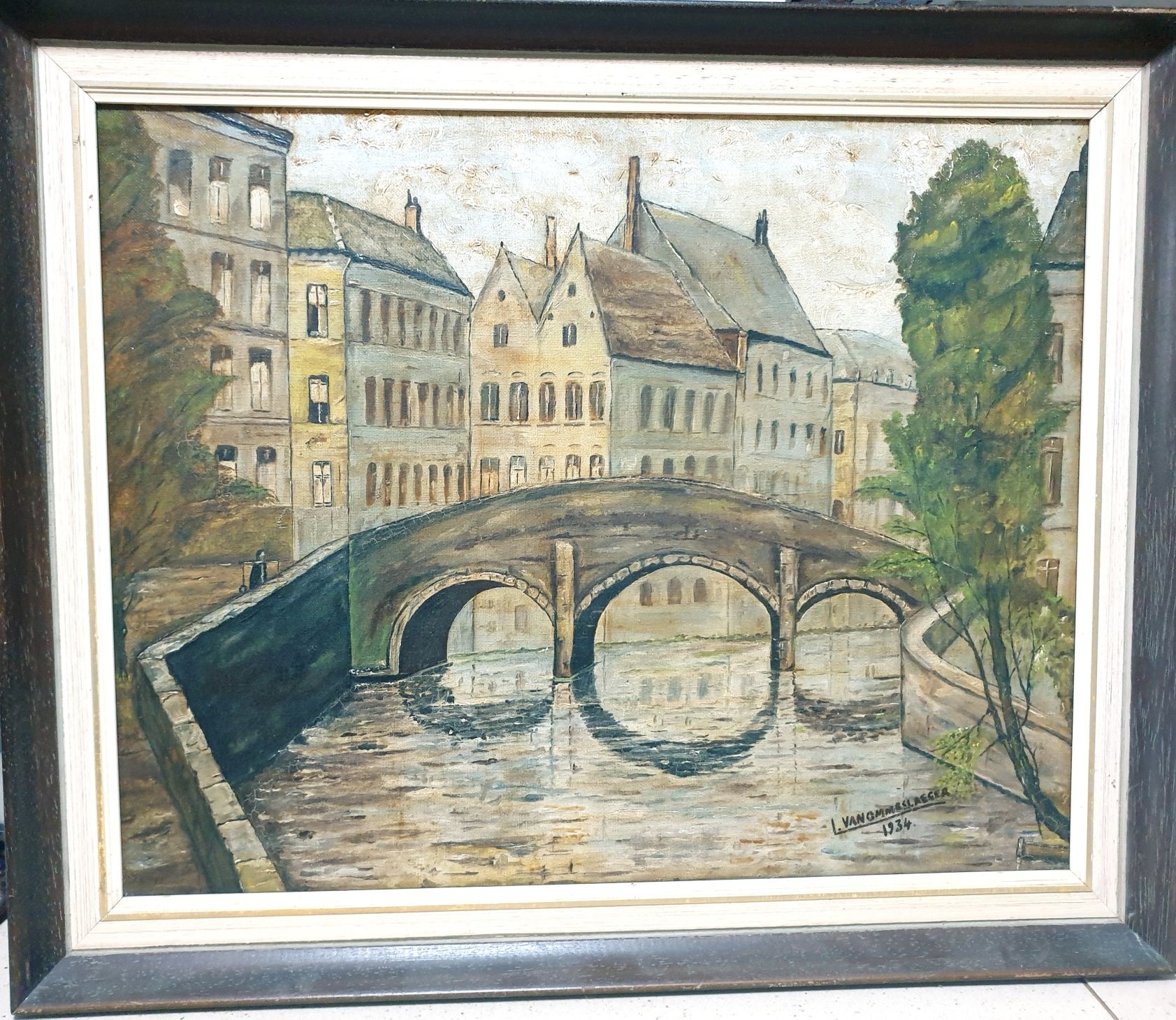 Paisagem - I. Vanommeslaeger 1934 - pintura em óleo sobre tela