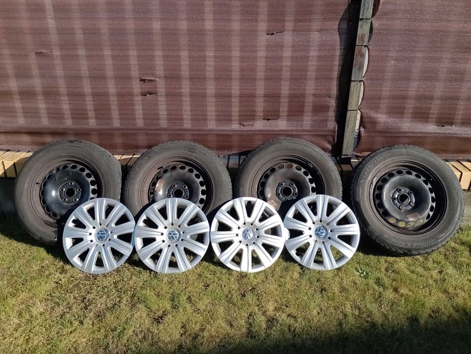Felgi stalowe 16 z oponami VW Tiguan 5X112 ET 33 + kołpaki