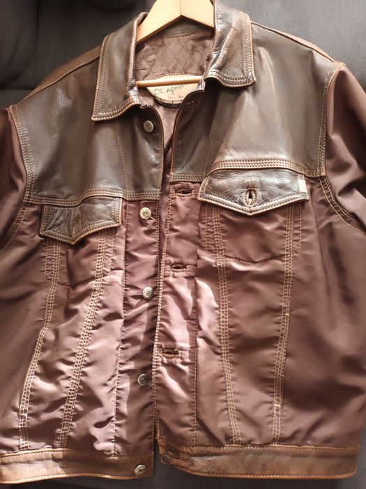 Blusão cabedal e poliéster vintage