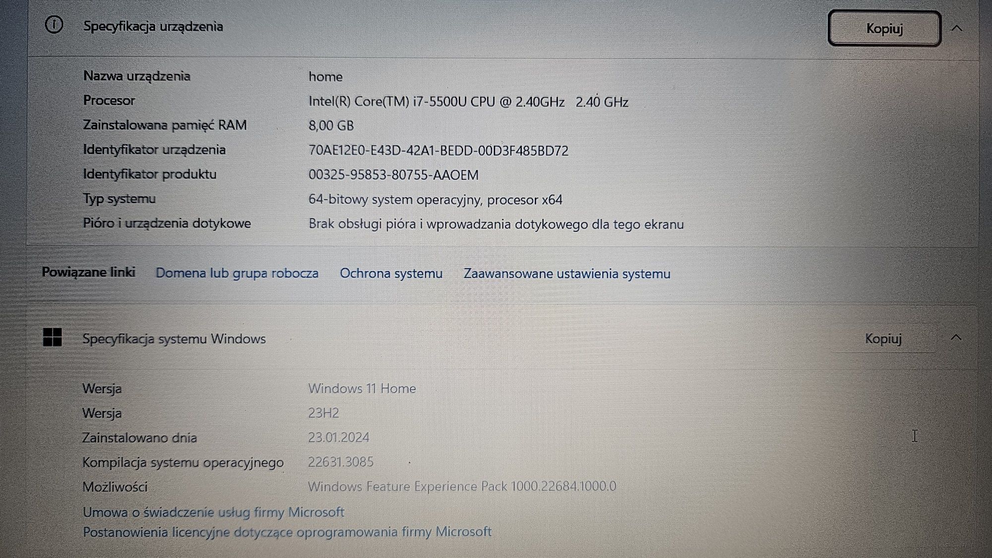 Laptop Lenovo z51-70 (biały, Windows 11)