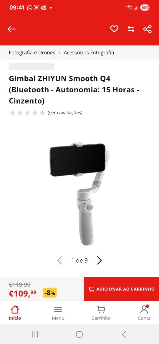 Stick para selfie - Smooth-Q4 Zhiyun