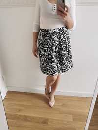Spódnica Orsay S/M biało-czarna bawełna+elastan, idealny