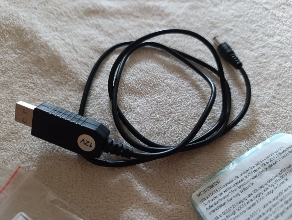 Переходник кабель 12V-5V usb-dc для роутера павербанка