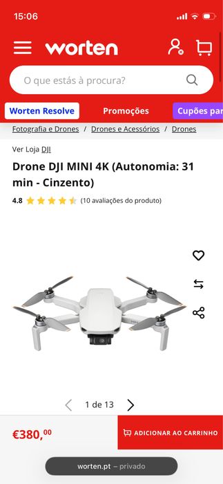 Drone DJI MINI SE como novo ler o anuncio