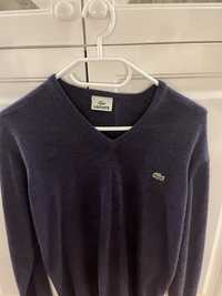 Lacoste sweter fioletowy wełna dziewicza 100%