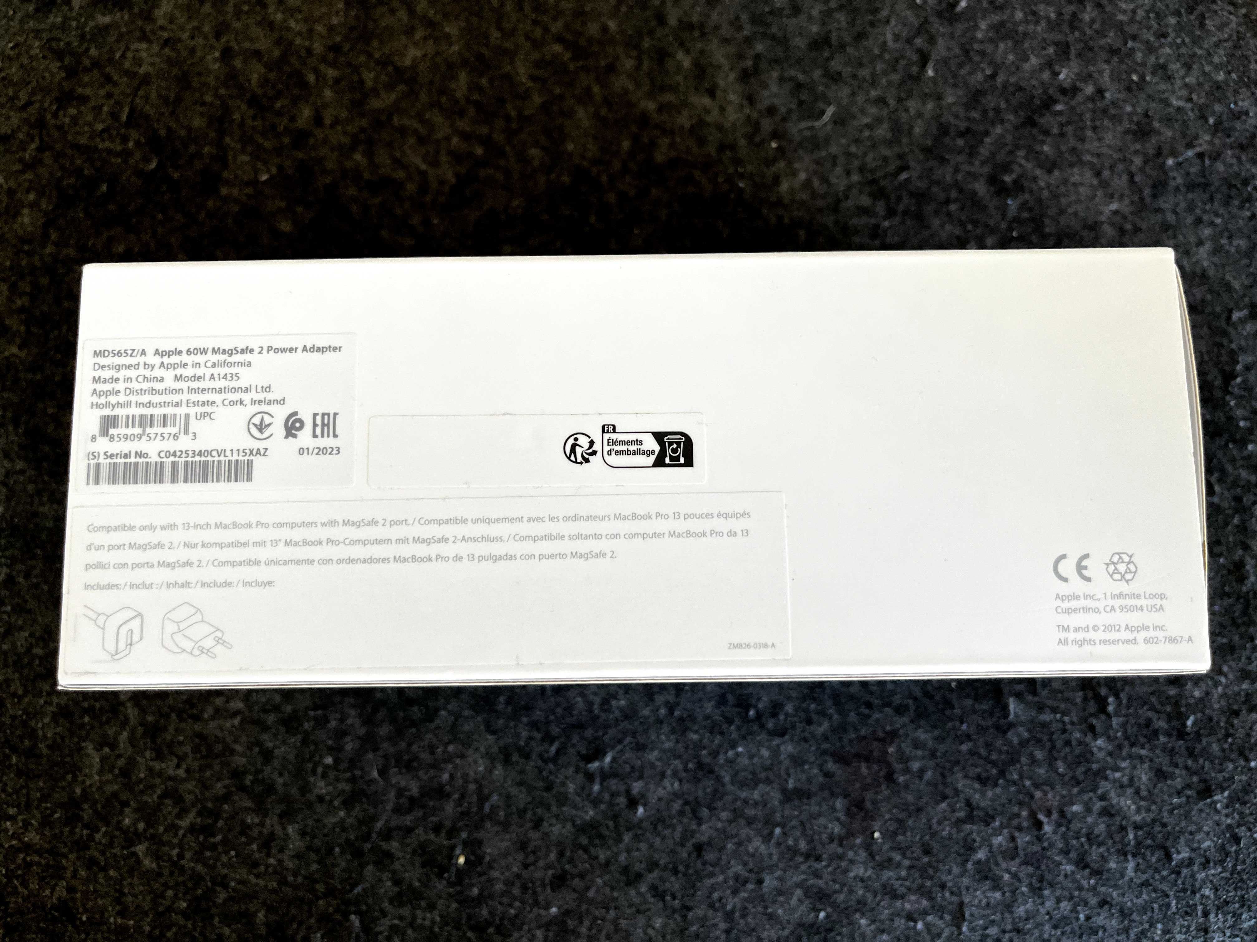 Apple MagSafe 2 W60 oryginalne pudełko / karton