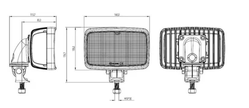 LA104211 Lampa robocza LED, prostokątna 90W 6000lm 10/30V z wtyczką