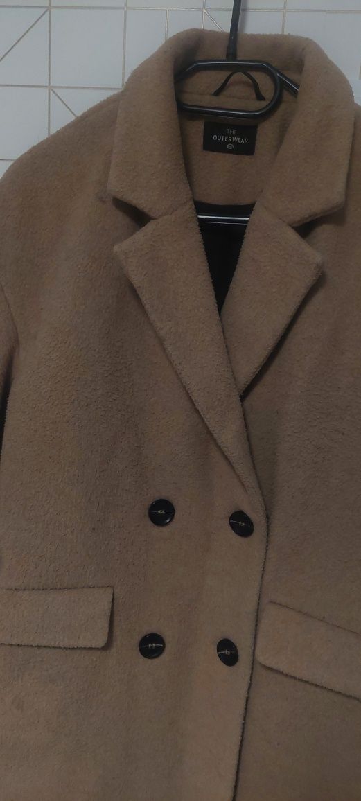 Płaszcz damski C&A r. 42/XL gruby z podszewką beżowy