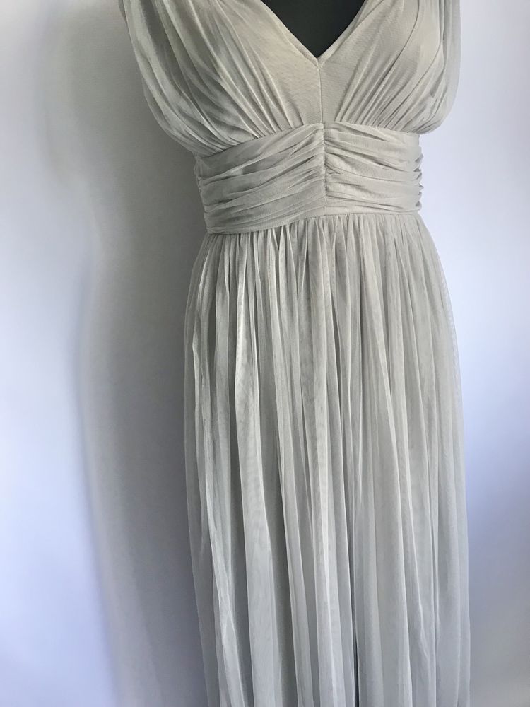 Nowa szaro srebrna tiulowa sukienka Anaya (40/L)