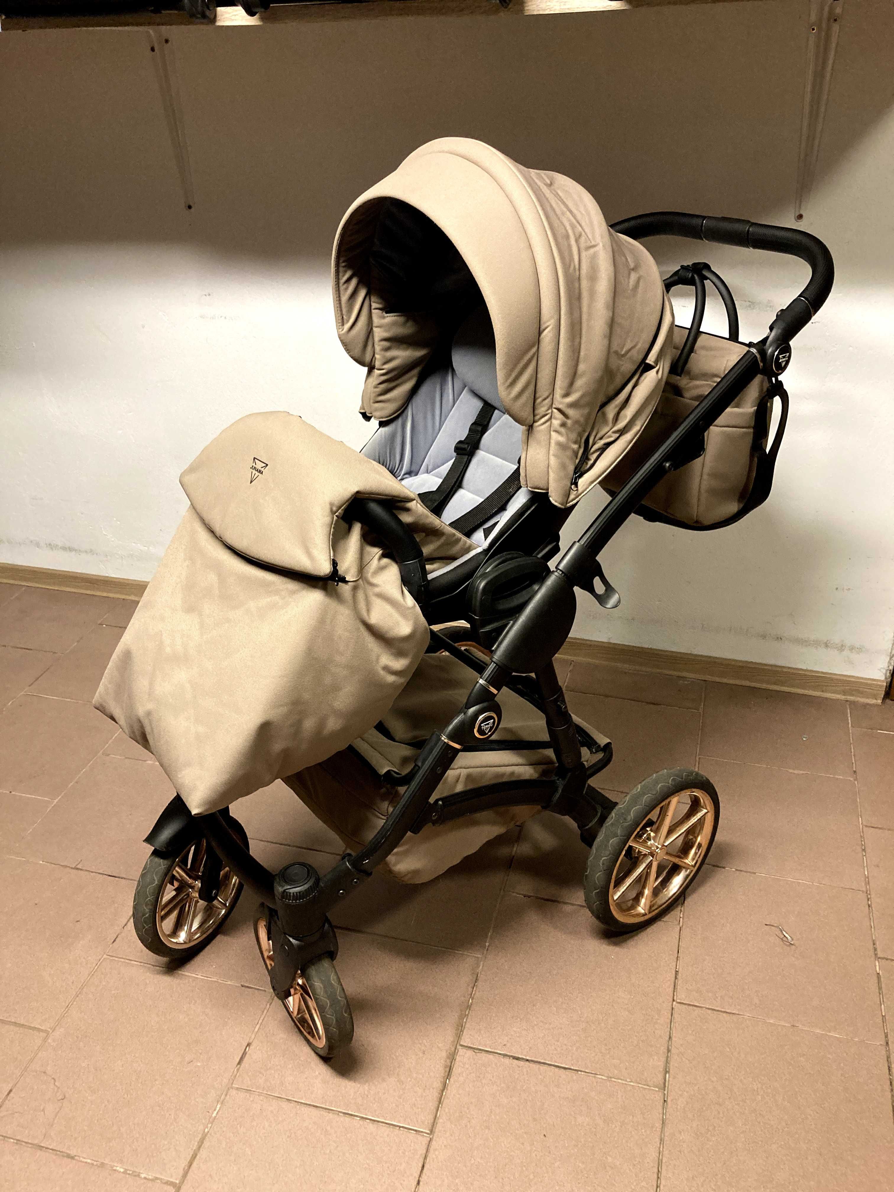 Wózek JUNAMA TERMO LINE TEX 2w1 / 3w1 / 4w1 z bazą Isofix  Beżowy