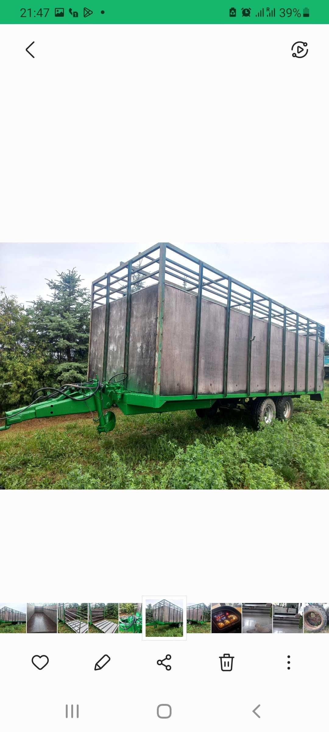 Przyczepa do przewozu zwierząt hydrauliczny zaczep 6.80x2.20