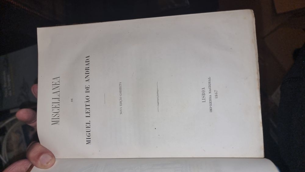 Livro Antigo – "Miscelânea" de Miguel Leitão de Andrade – 1857
