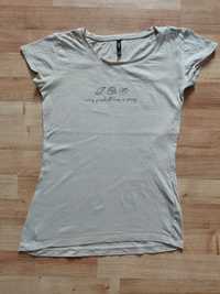 Beżowa damska koszulka t-shirt Sinsay z morskim nadrukiem
