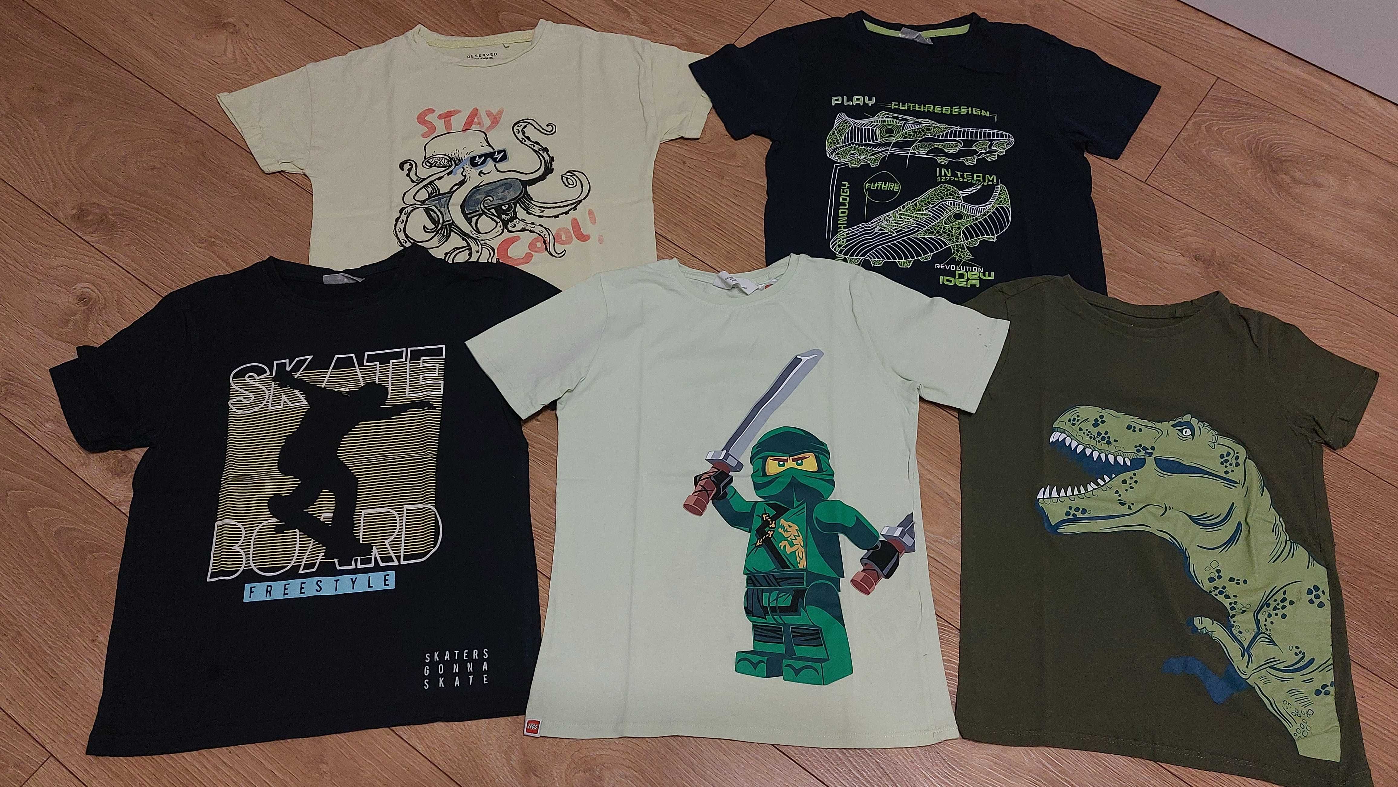 Koszulki z krótkim rękawem dla chłopca 5szt t-shirt 134 140 ninjago