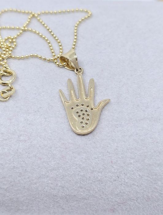 Złota zawieszka dłoń próba 585 14k