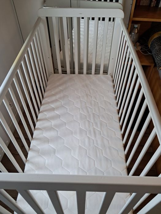 Lozeczko szczebelkowe woodies 120x60 z przewijakiem biale