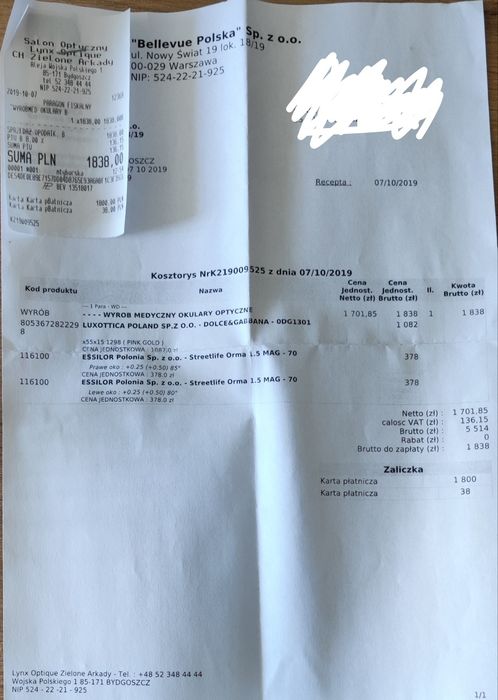 Okulary korekcyjne D&G