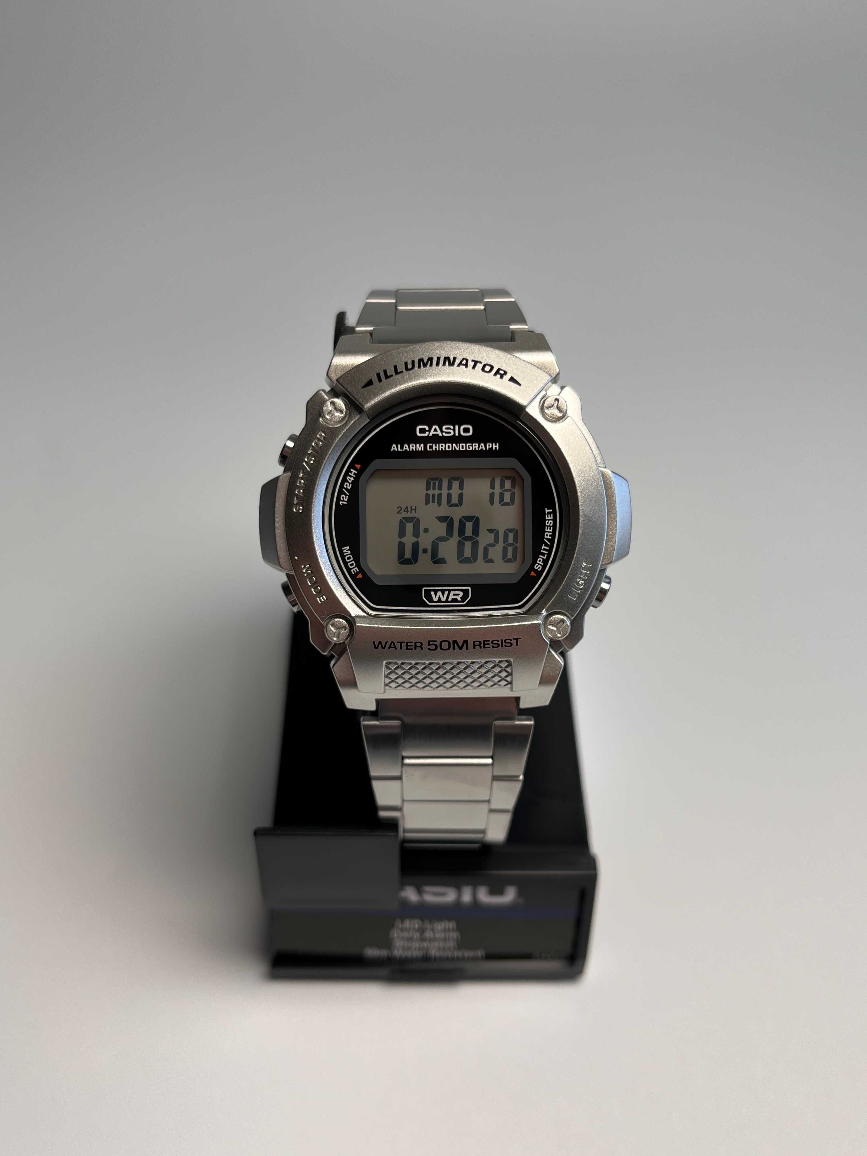 Casio W-219HD-1AVCF, годинник спортивний касіо, часы касио Ø47мм