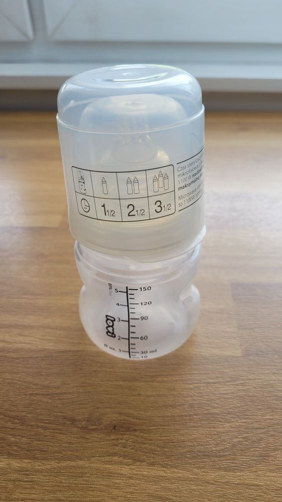 Butelka Lovi antykolkowa 150 ml 0+ i pojemnik do sterylizacji