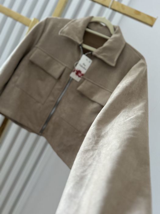 Kurtka damska zamszowa beżowa koszulowa nowa butik